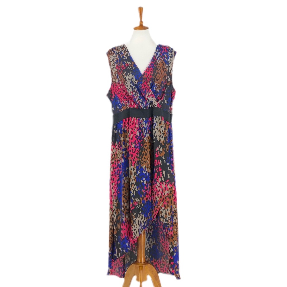 Avon Multi Color Animal Print High Low Dress